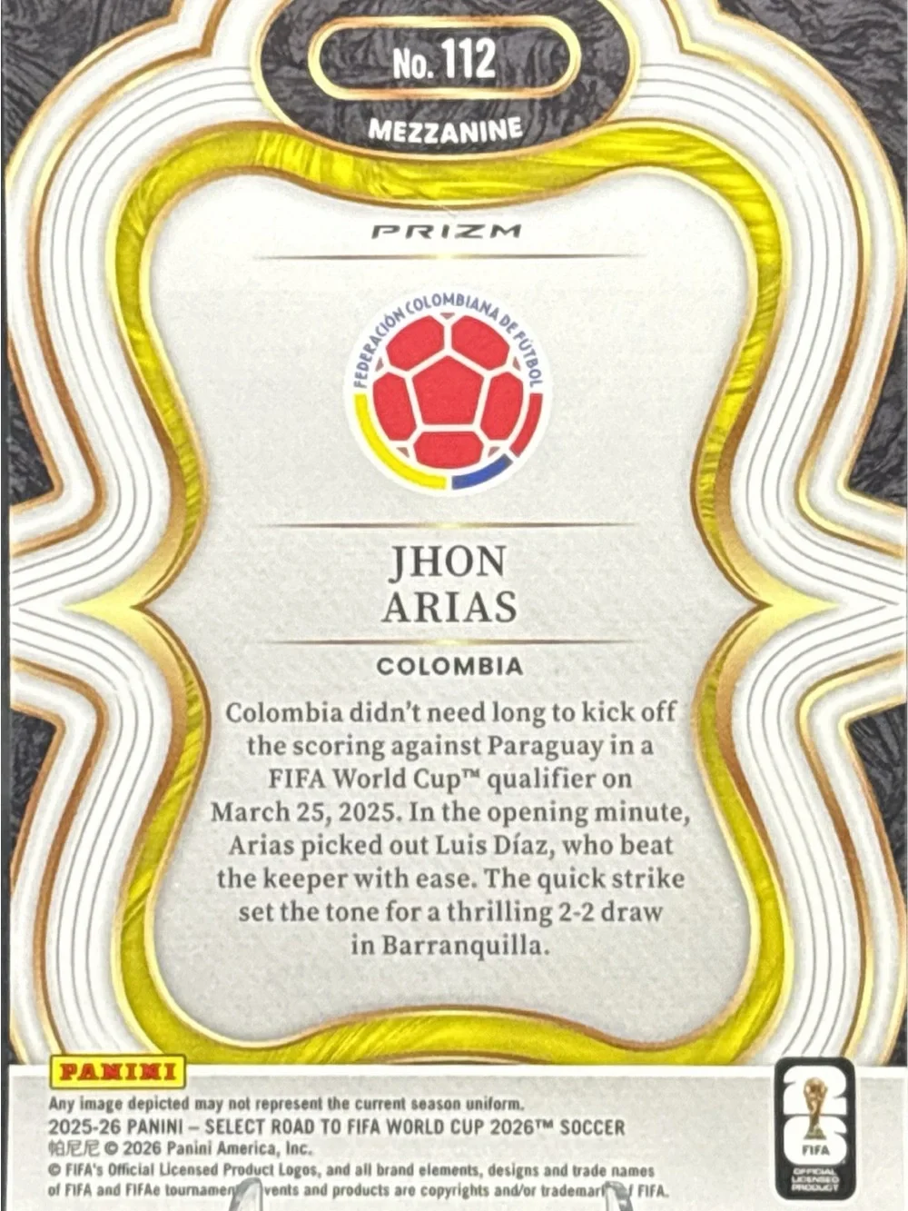 Panini trading card